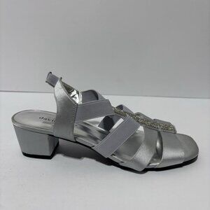 David Tate Women’s Eve, Silver Slingback Sandals, Size 9 WW